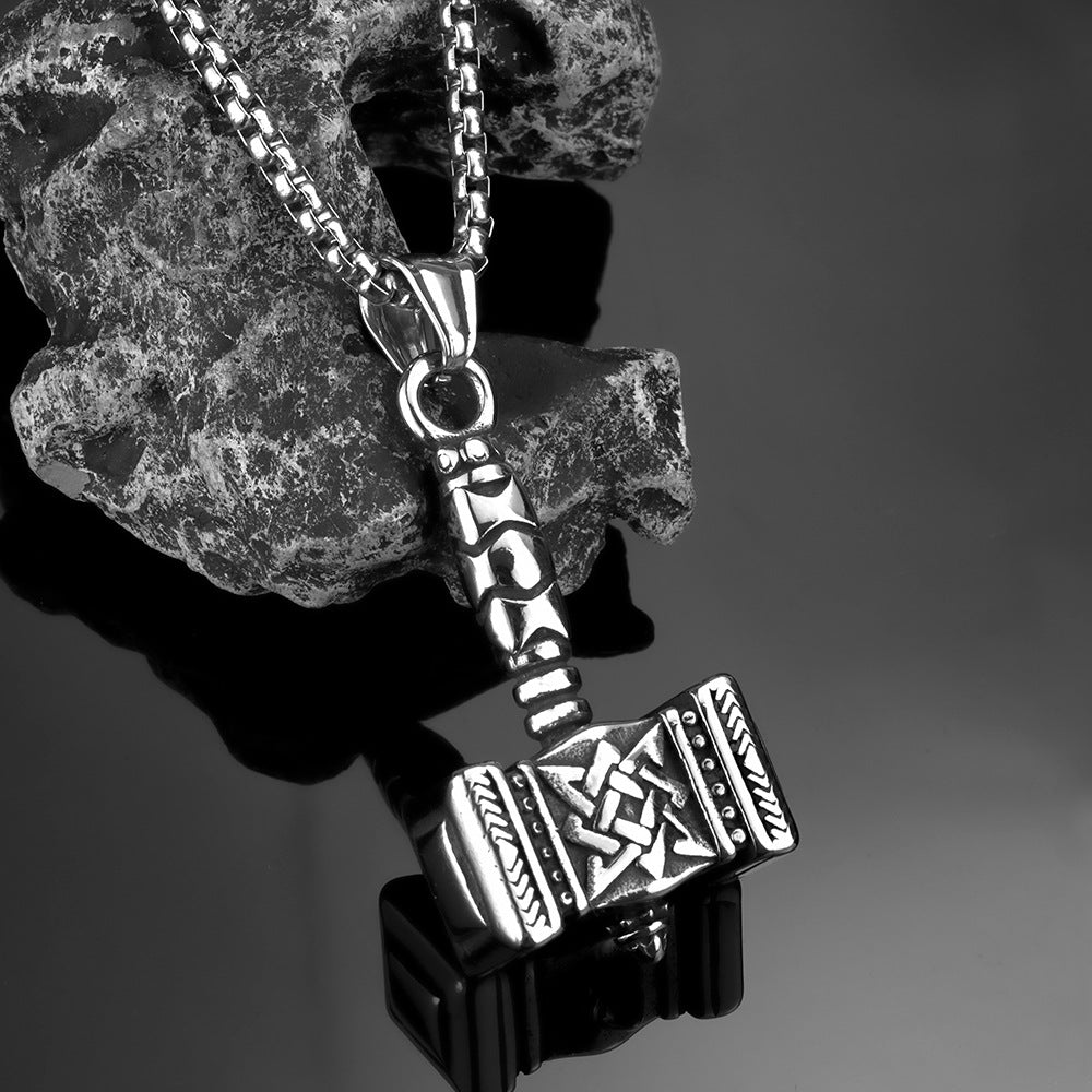 Vintage Men's Jewelry Stainless Steel Slavic Quake Pendant