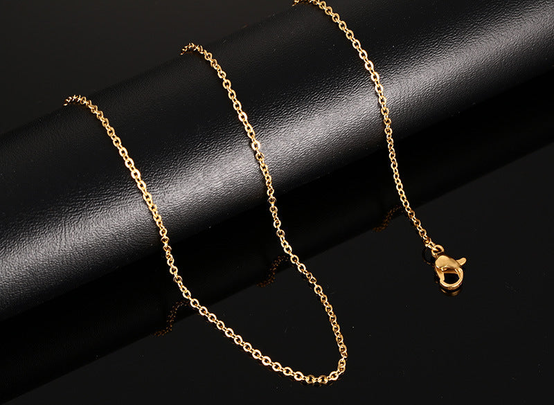 Rose Gold Titanium Steel Electroplated O-Shaped Chain Necklace