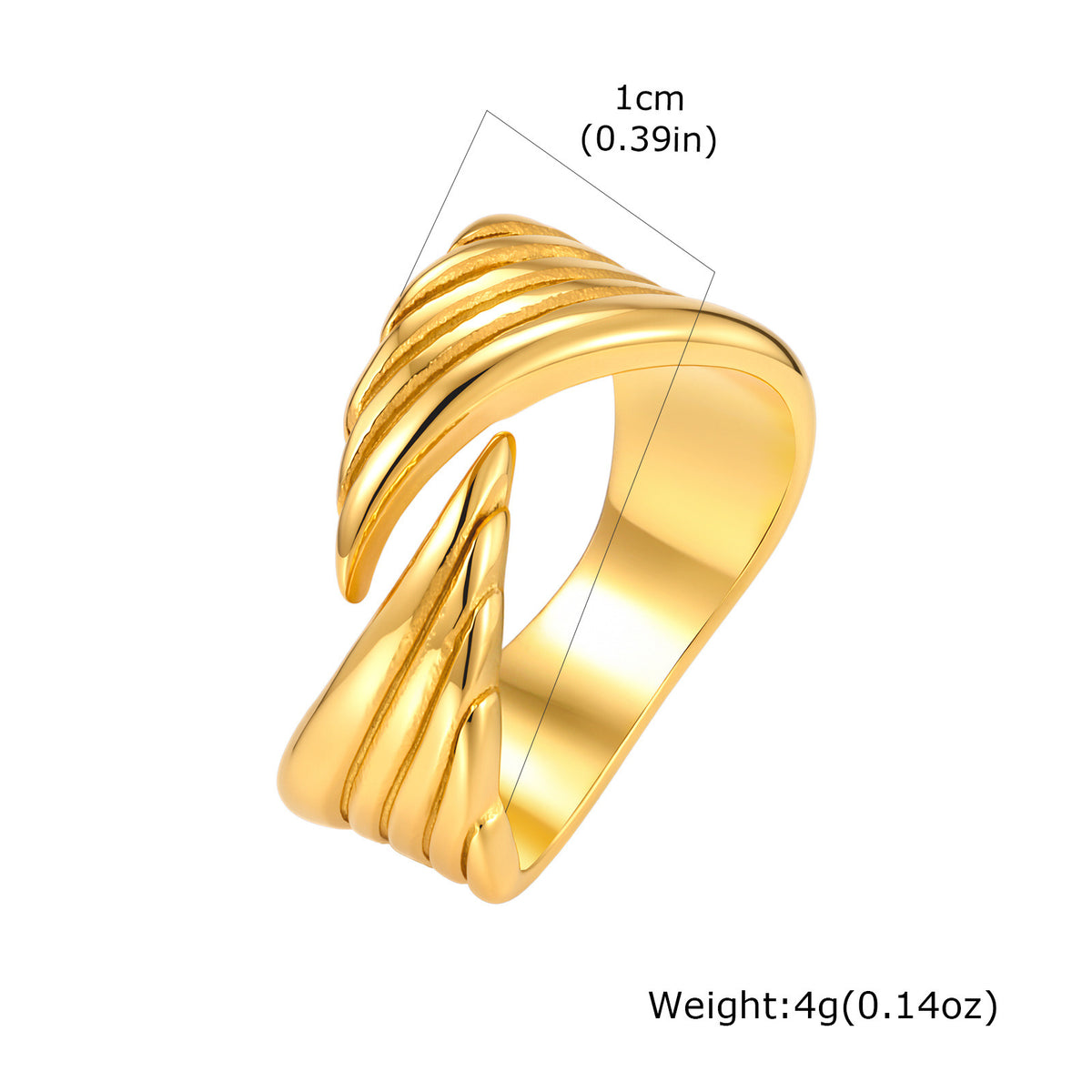 Hot-Selling Stainless Steel Single Ring Texture Wing Opening Female