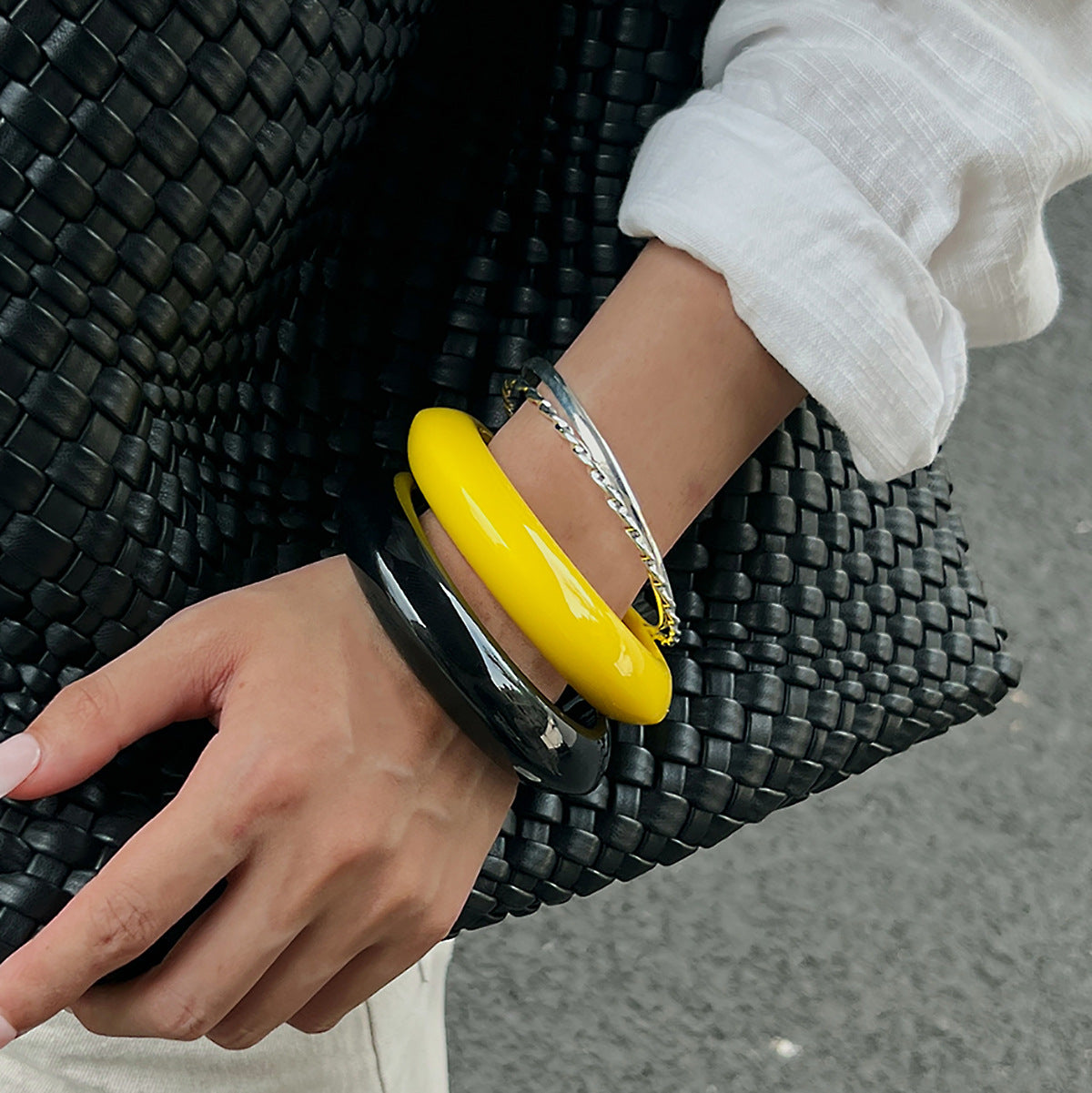 Planderful Vienna Verve Resin Bracelet For Women Bold Statement Jewelry Personalized Inscription
