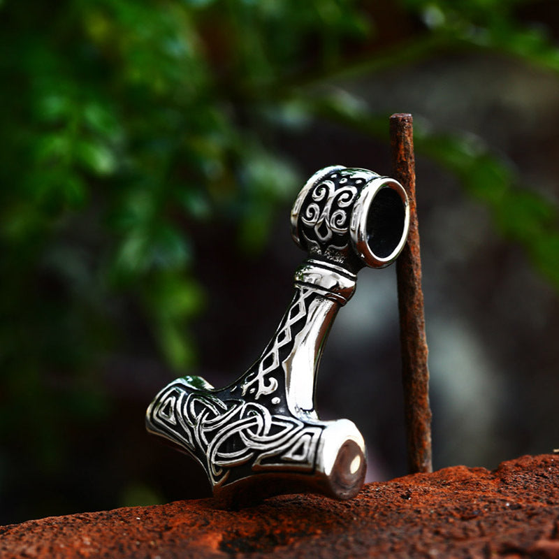 Nordic Viking Celtic Knot Titanium Steel Pendant & Thor's Hammer Pendant for Men - Wholesale Collection