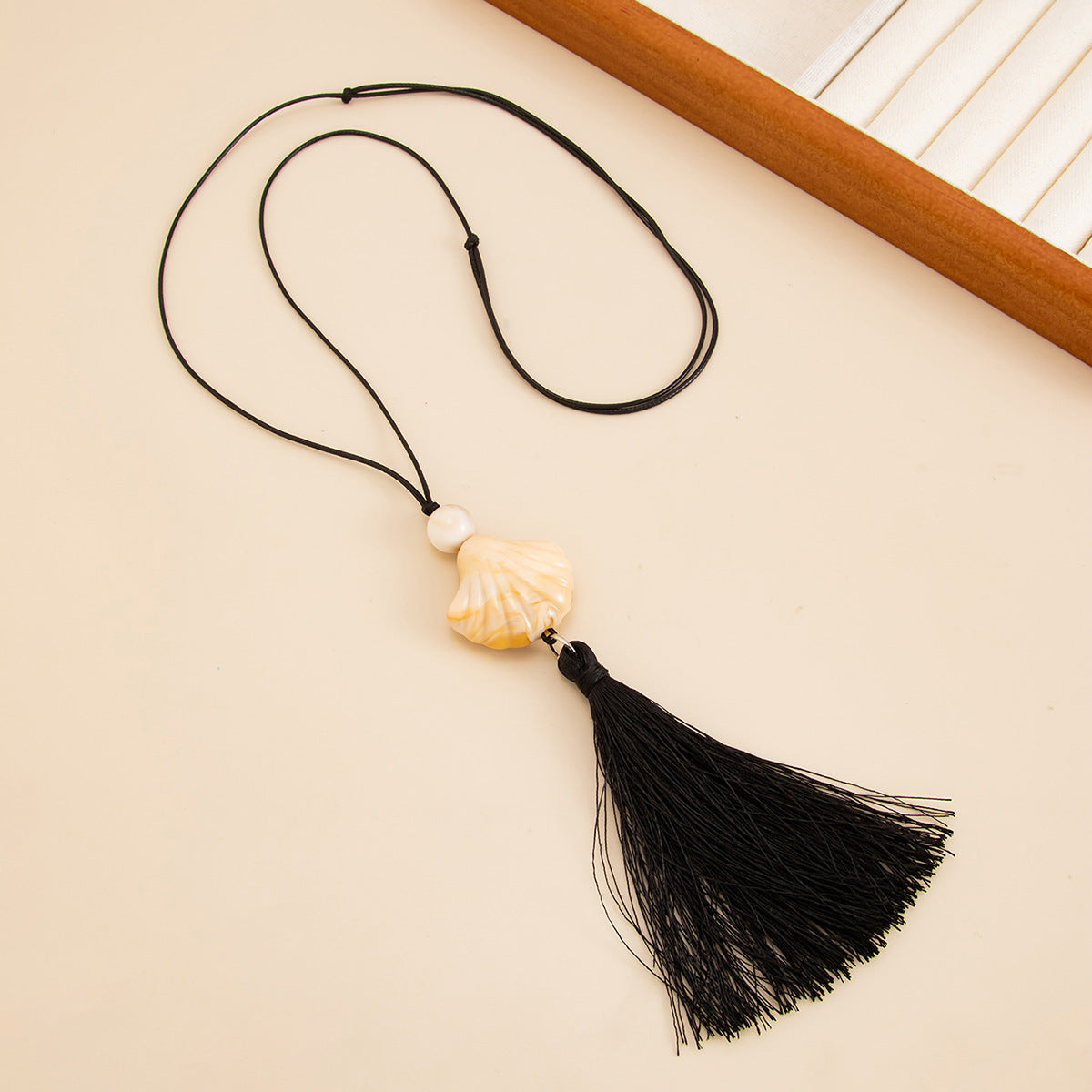 Adjustable Shell & Conch Fringe Necklace