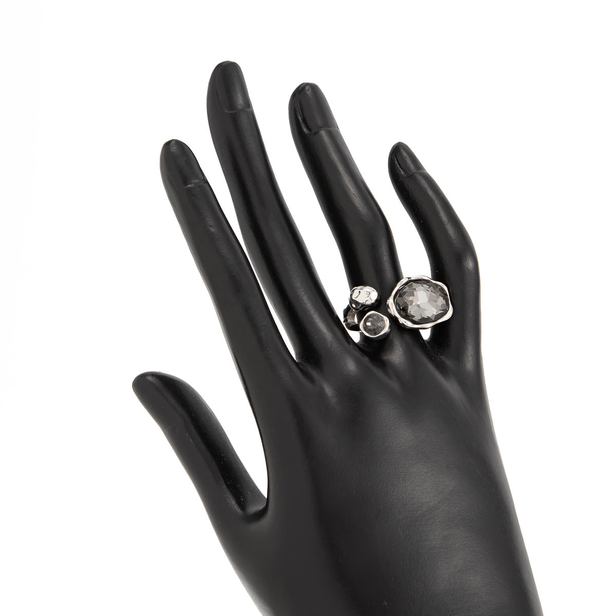 Planderful Zircon Ring Open Ring Pink Spice Girl Style For Bold Women Statement Hand Jewelry