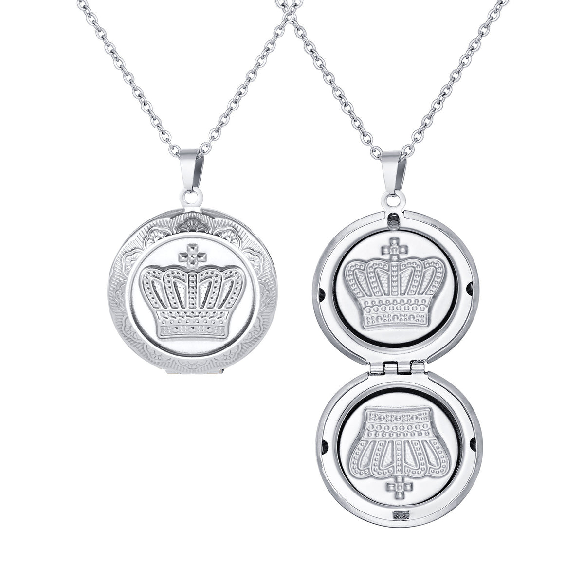 Crown Medallion Pendant — Silver or Gold