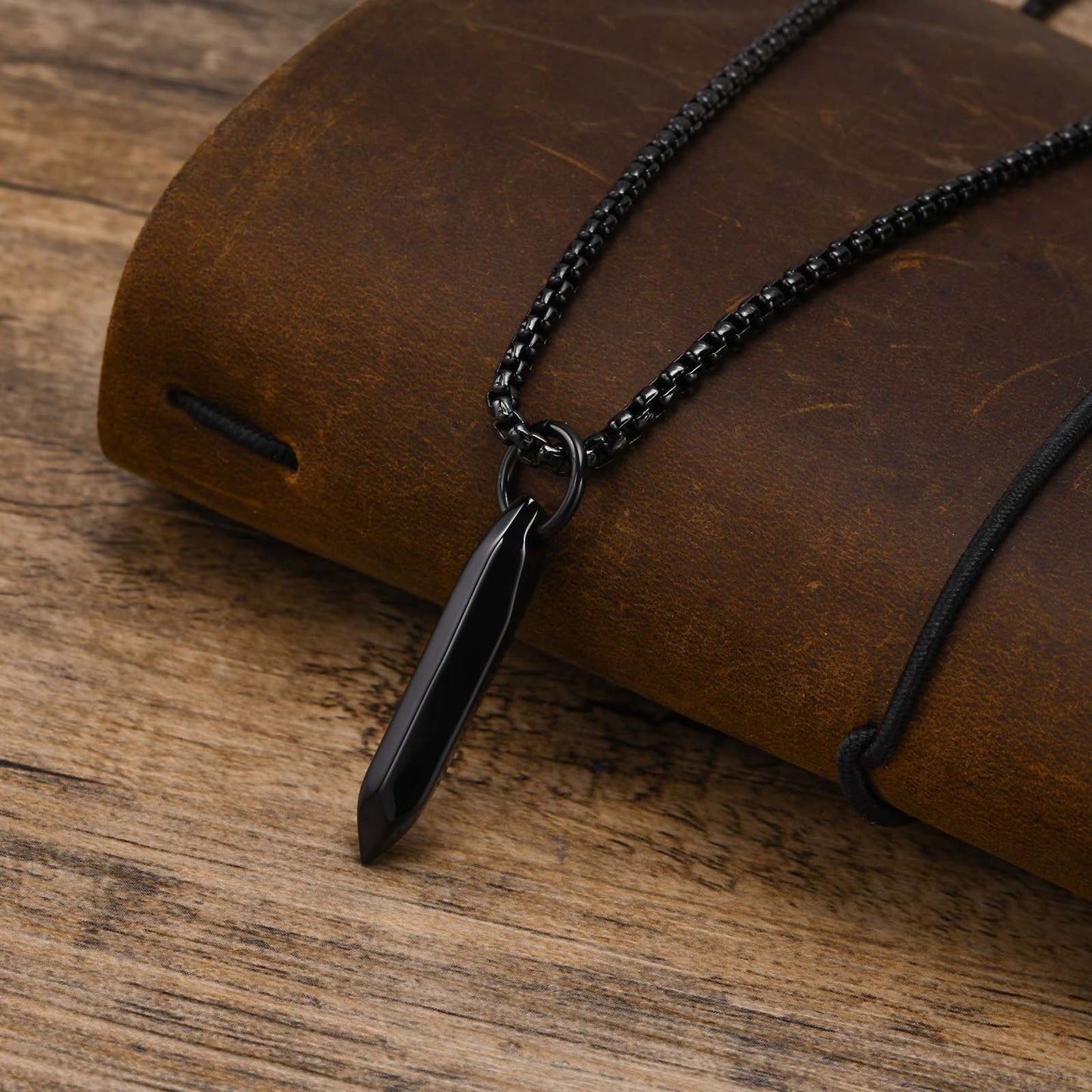 Stainless Steel Pointed 6-Sided Nail Pendant Men's Necklace