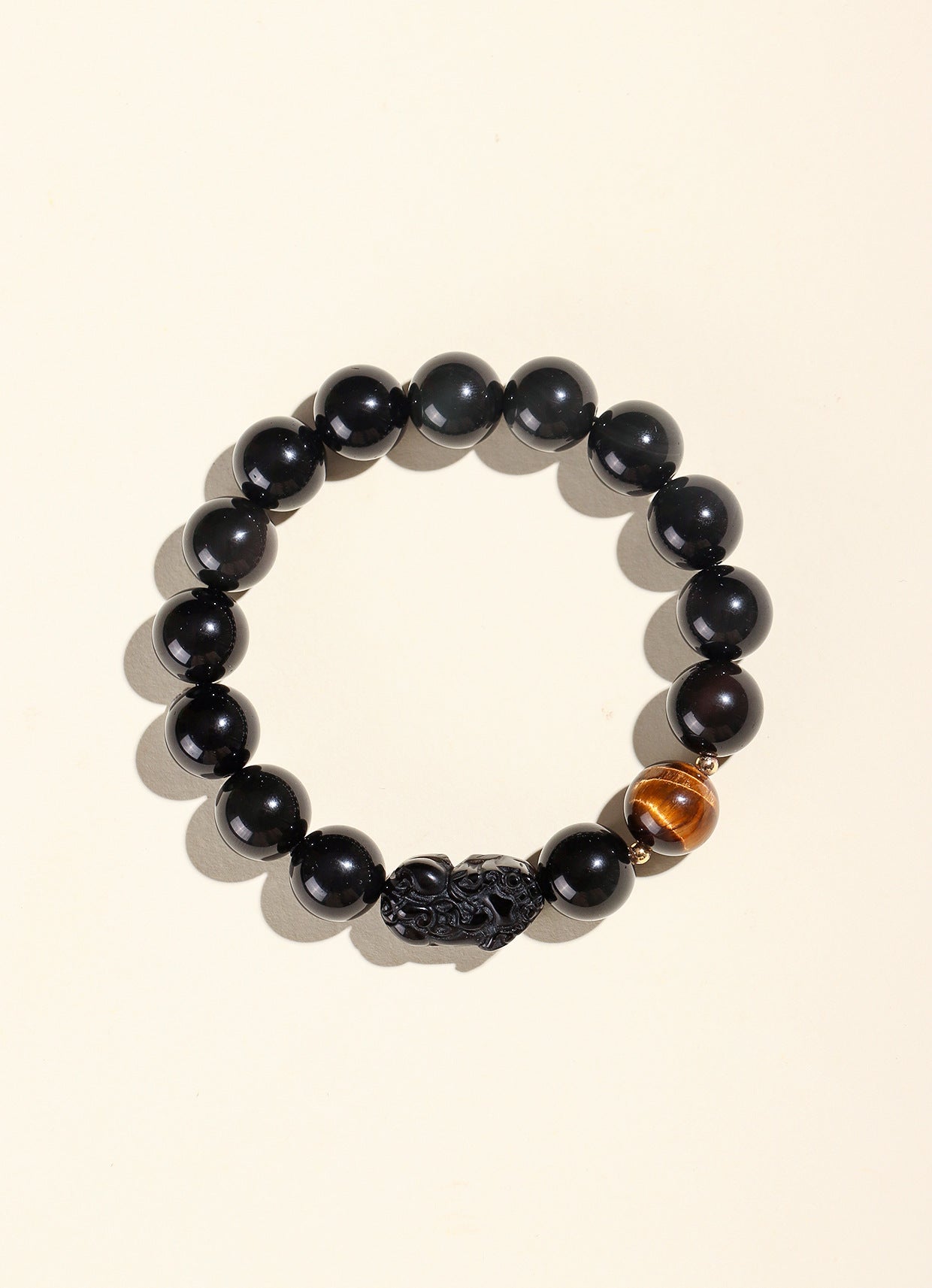 Planderful Fortune's Favor Bracelet – Elegant Amethyst and Obsidian Design