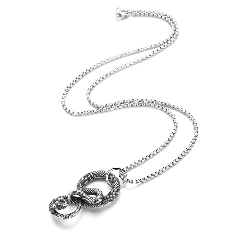 Titanium Steel Necklace – Luxury Spirit Snake Design for Men