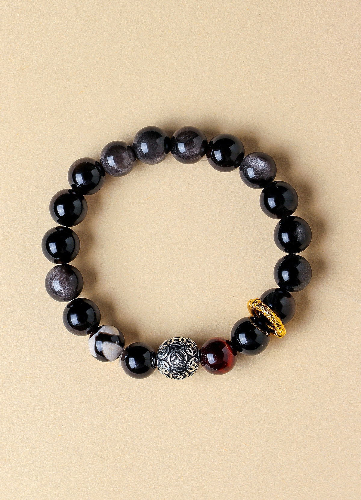 Obsidian Agate Eye Bracelet