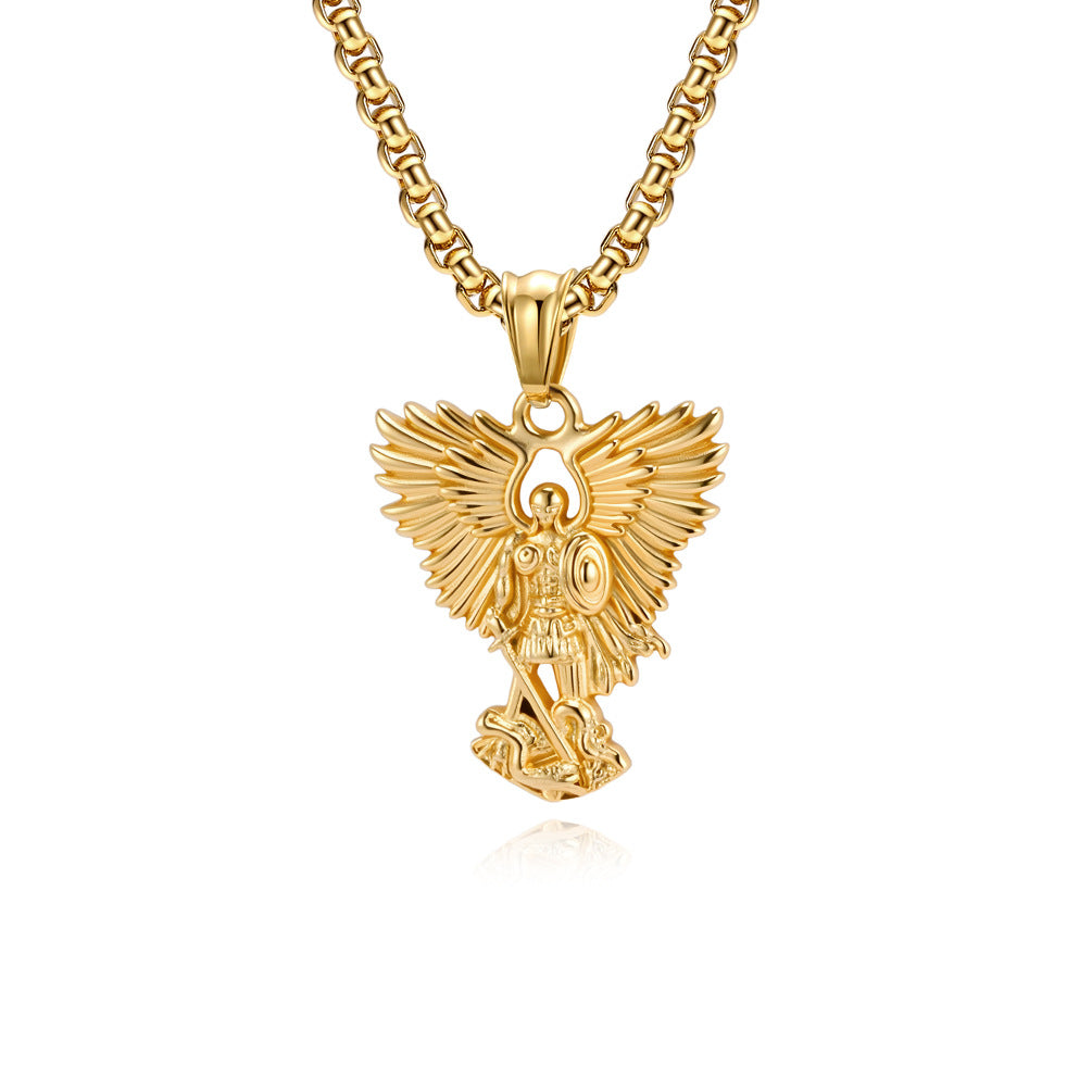 Saint Michael Titanium Steel Necklace For Men Planderful