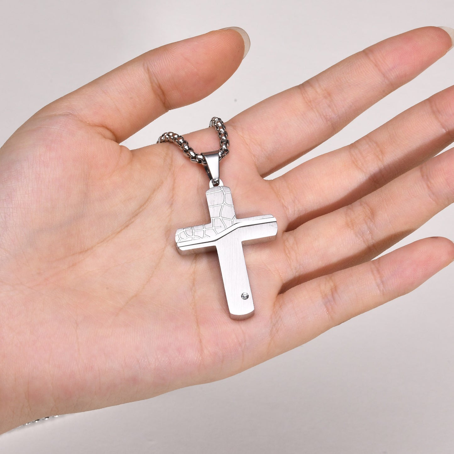 European And American Jewelry Stainless Steel Cross Pendant Necklace For Men