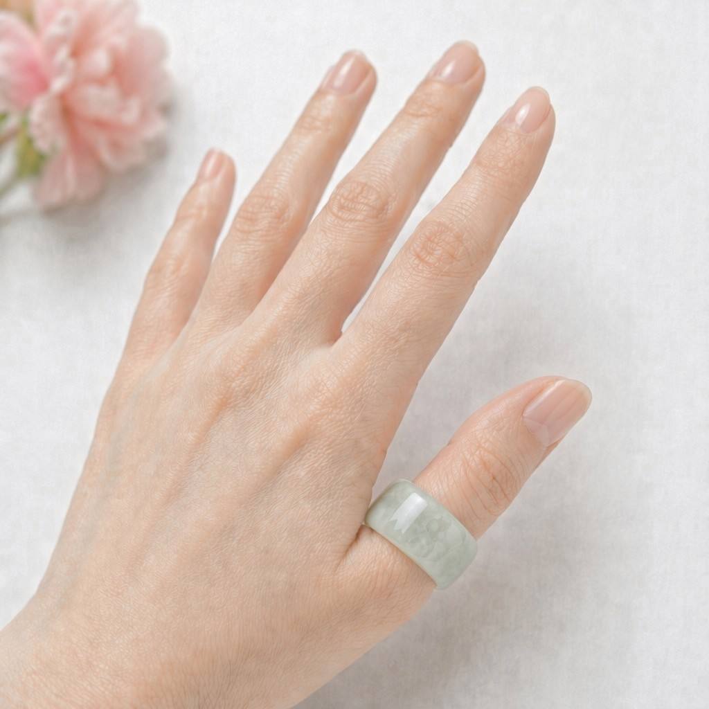 Jadeite Straight-Edge Band Ring