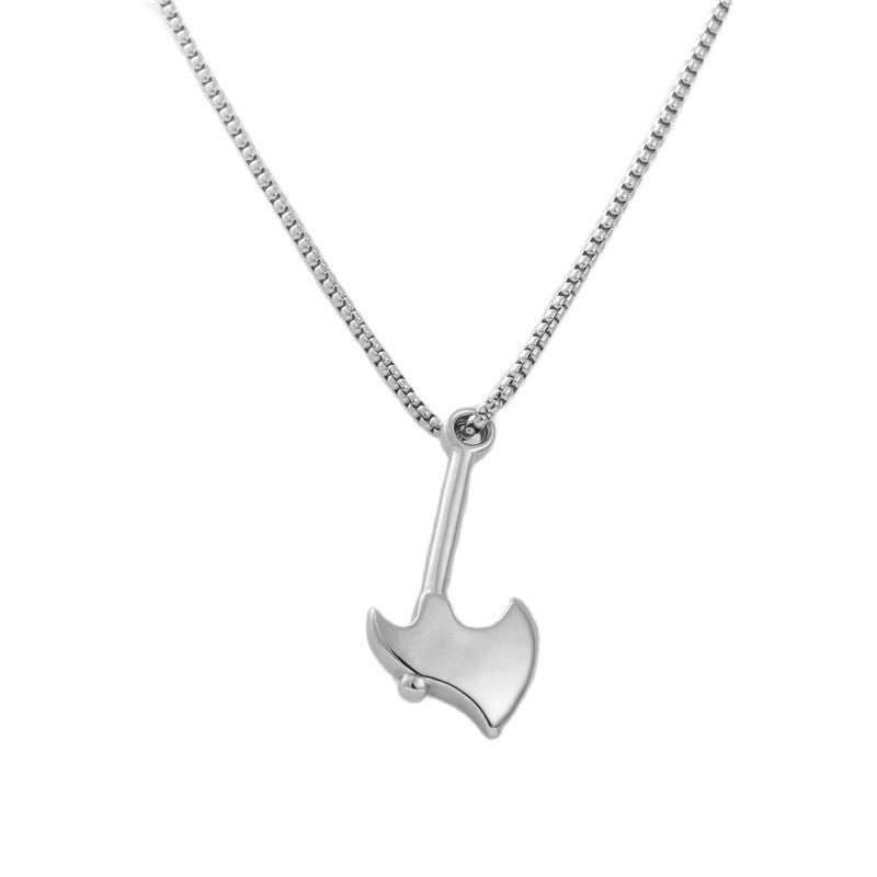 Titanium Steel Retro Axe Pendant Necklace for Men - Trendy Domineering Design