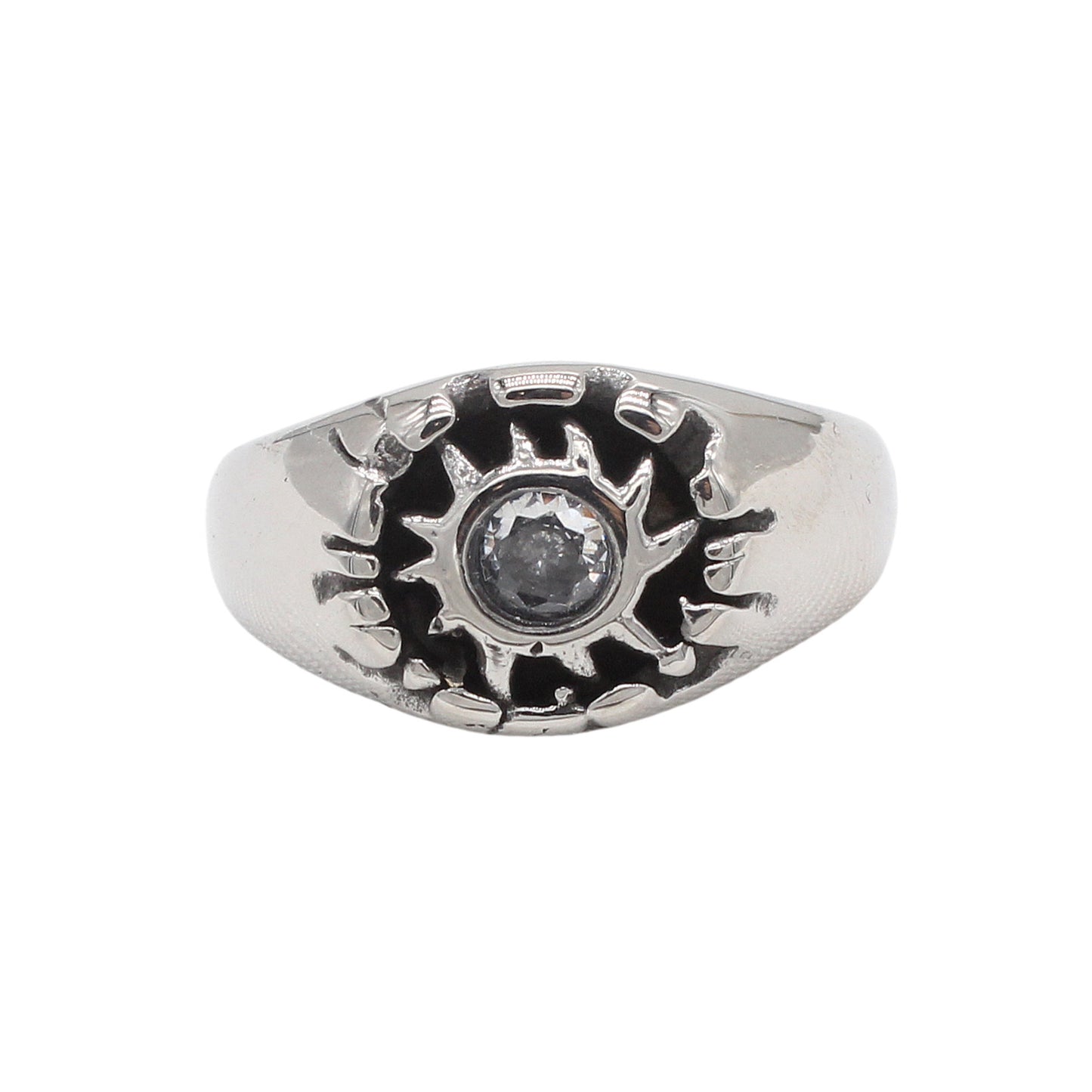 Planderful Jewelry Vintage Sun Design Titanium Steel Ring For Men Women Sizes 7 Through 11