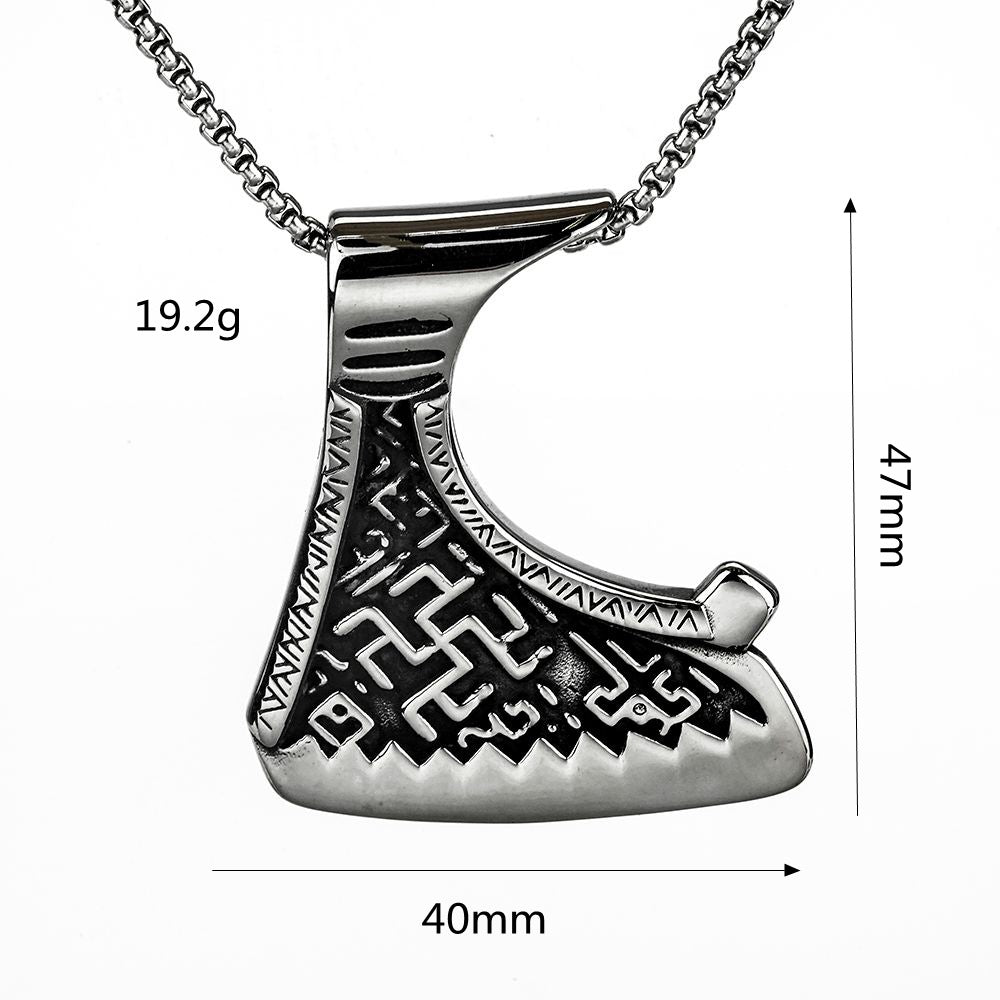 Planderful Retro Axe Pendant Necklace Titanium Steel Durable For Men Bold Norse Legacy Collection