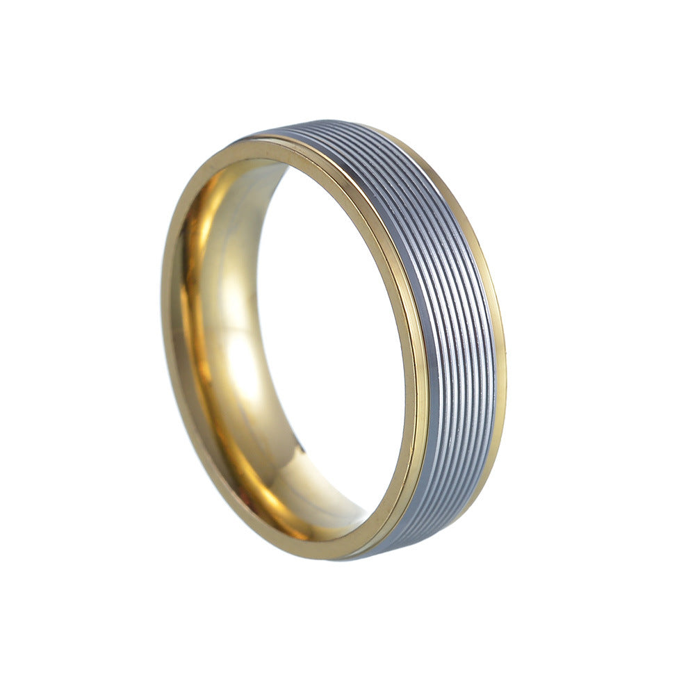 Multi-color Thread Titanium Steel Men's Ring - Durable and Stylish Jewelry for Men