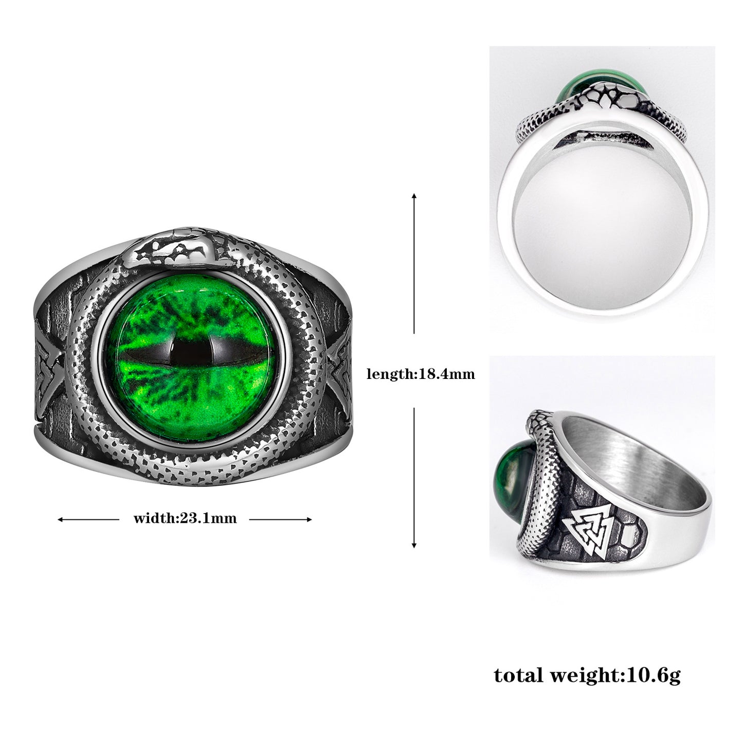 Steel Ring – Vintage Demon Eye Ring For Men, Punk Retro Style Jewelry Gift For Him