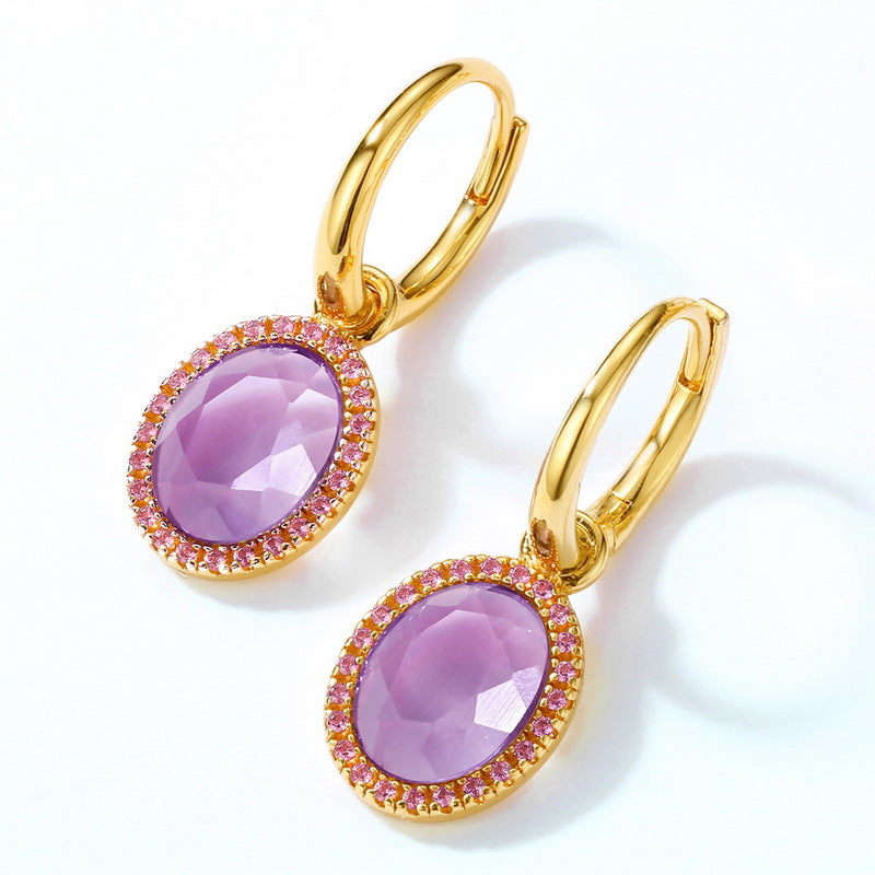 S925 Sterling Silver Crystal Signature Stud Earrings