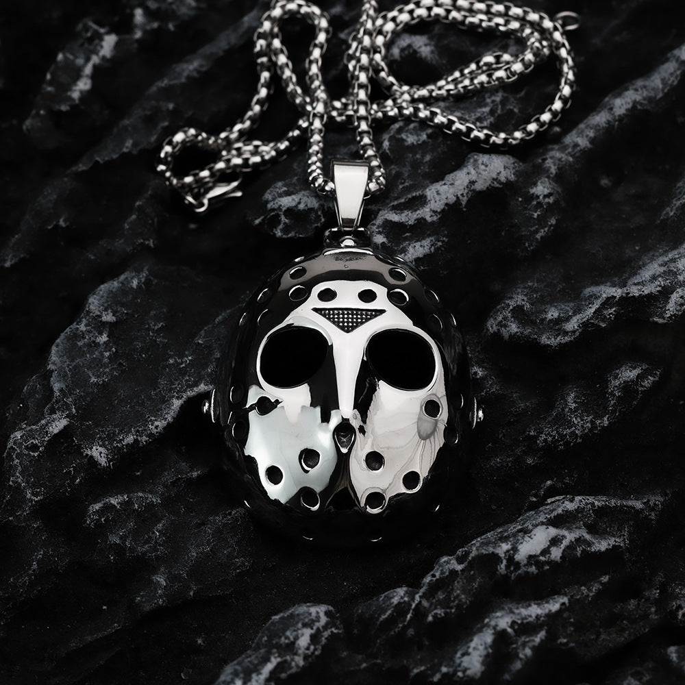 Planderful Jason Mask Necklace For Men And Women Unisex Steel Pendant With Punk Style Versatility