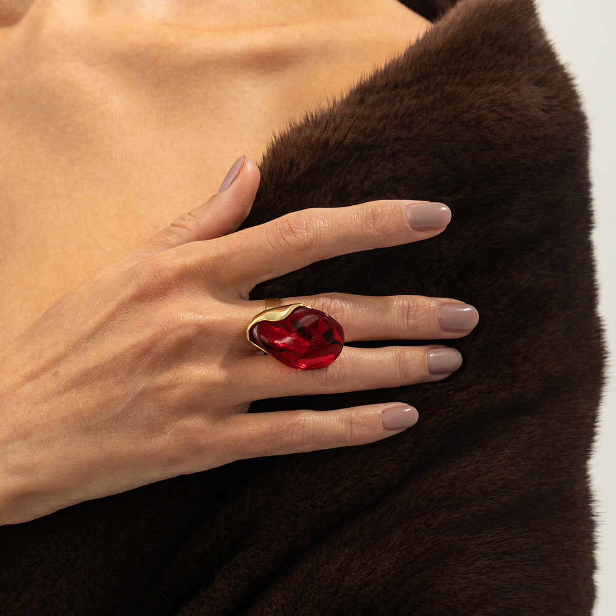 Planderful Water Drop Open Ring Vienna Verve for Women Baroque Statement Jewelry