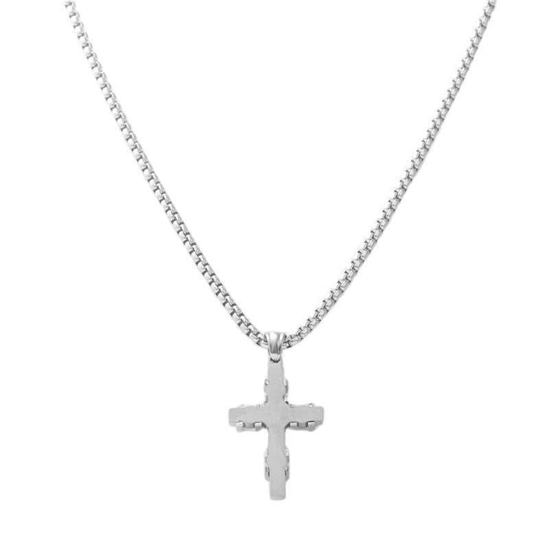 Personalized Retro Titanium Steel Cross Pendant Necklace for Trendy Men