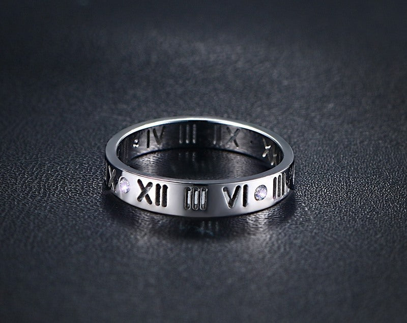 Amazon Women's Stainless Steel Jewelry Roman Numeral Ring