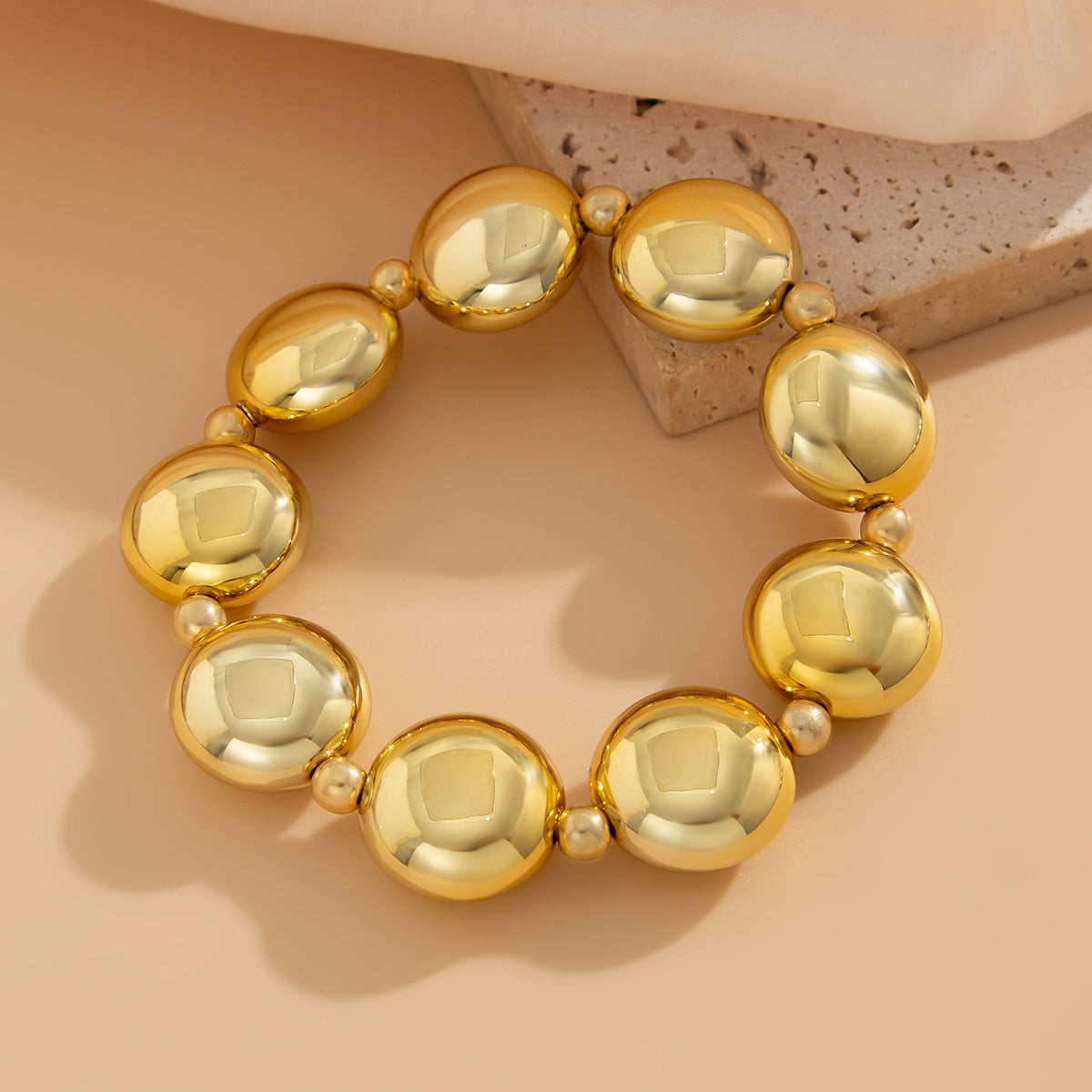Planderful Statement Beaded Bracelet for Women Bold Geometric Irregular Beads Chic European Style