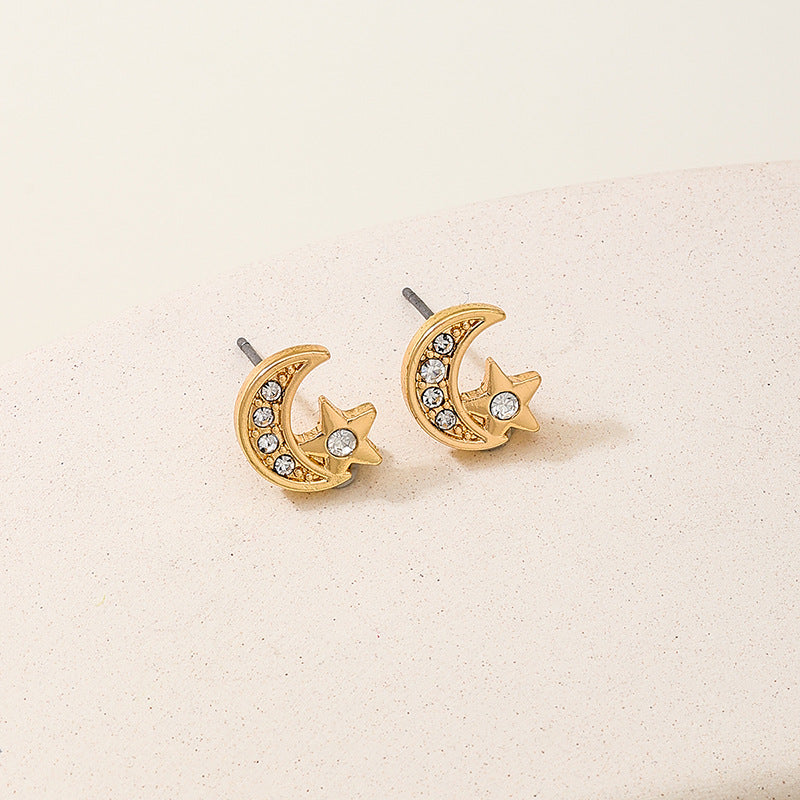 Planderful Vienna Verve Earrings – Elegant Metal Star Moon Design