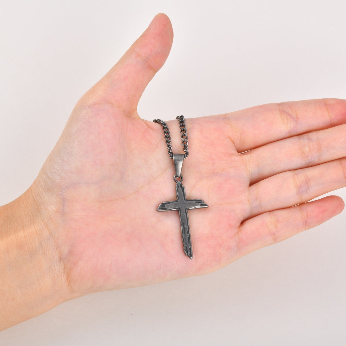 Europe – America – Japan & South Korea Stainless Steel Broken Cross Hip Hop Daily Necklace