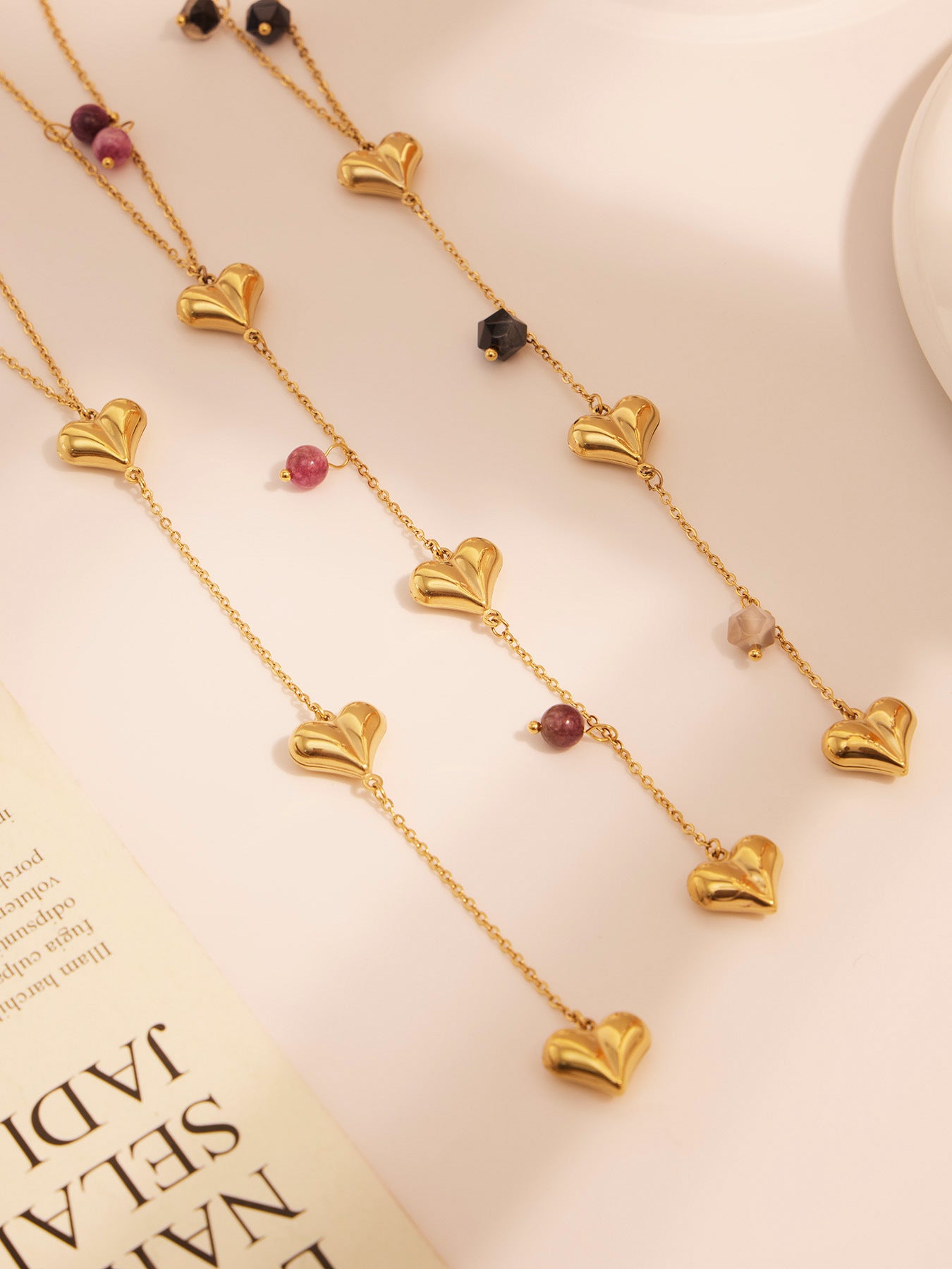 Planderful Stainless Steel Agate Y Necklace Women Chic