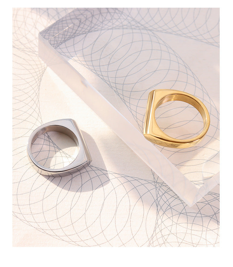 Icy Winds Retro Geometric Ring with Trendy Metal Charm Hand Jewelry