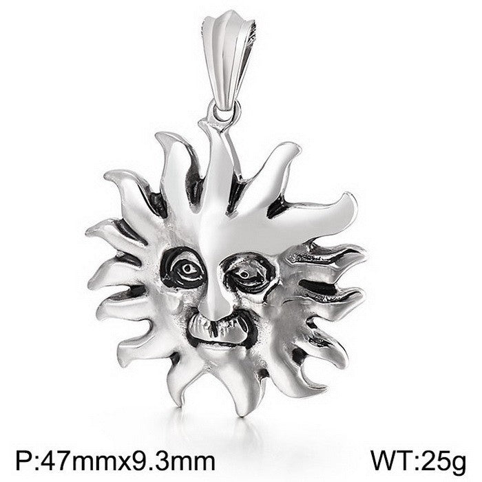 Planderful Sun God Pendant Stainless Steel Men Necklace