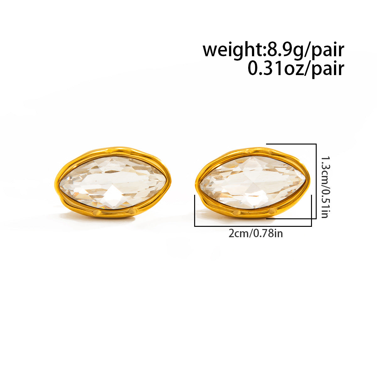 Horse Eye Zircon Earrings Planderful Vienna Verve Sparkling Stainless Steel Geometric Jewelry For Modern Women