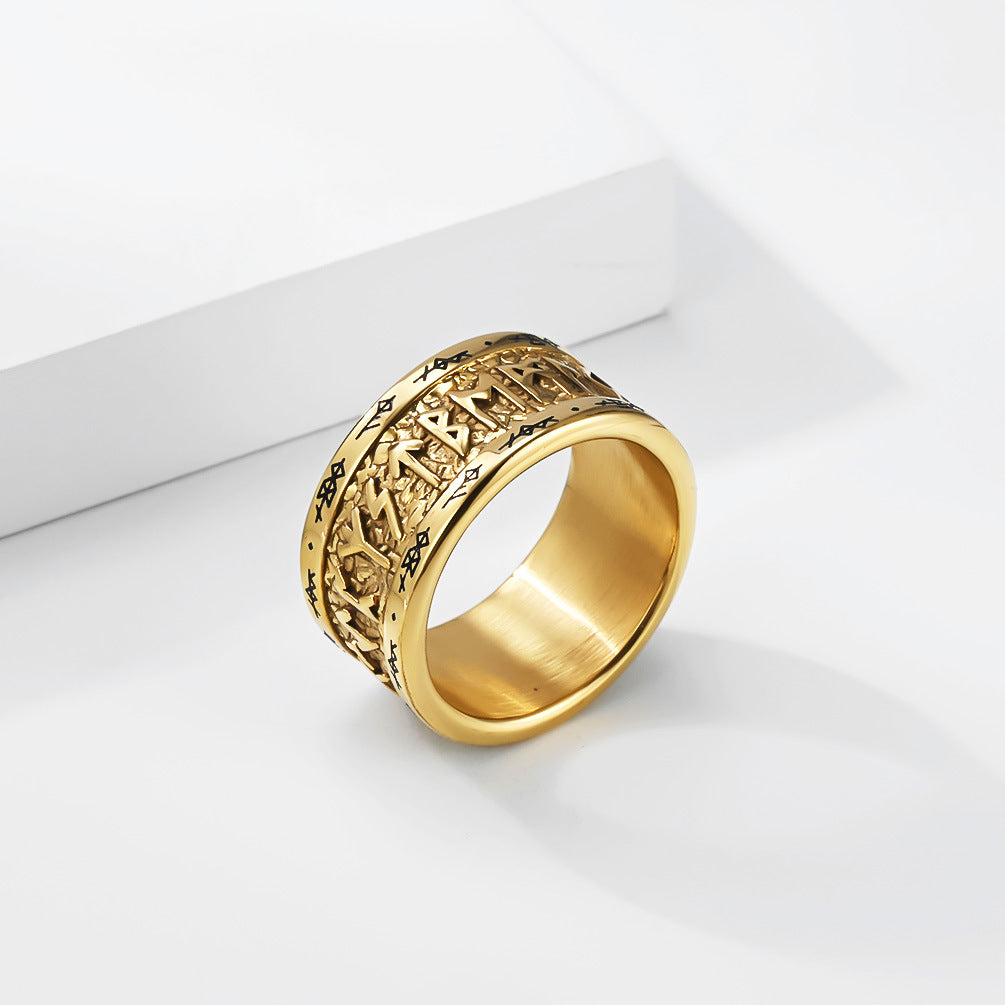 Stainless Steel Viking Rune Vintage Ring