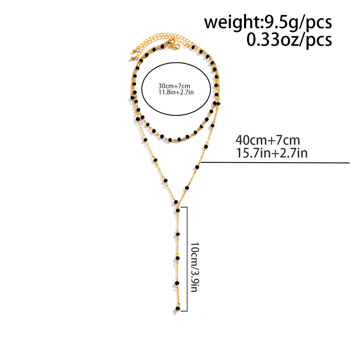 Crystal-Style Double-Layer Tassel Necklace