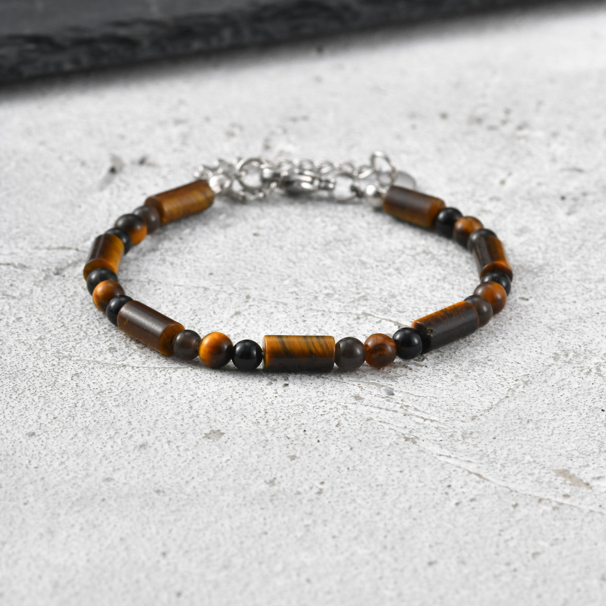 Tiger's Eye Vintage Black Stainless Steel Bracelet