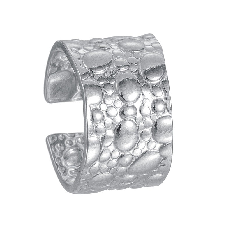 Stainless Steel Ring Everyday Genie By Planderful Collection Unisex Adjustable Bold Geometric Oil Drop Jewelry