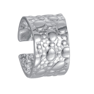 Stainless Steel Ring Everyday Genie By Planderful Collection Unisex Adjustable Bold Geometric Oil Drop Jewelry
