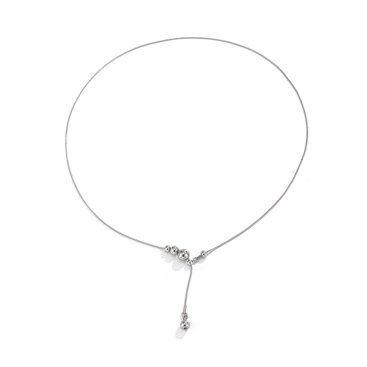 Titanium Steel Bead Y-Shaped Necklace