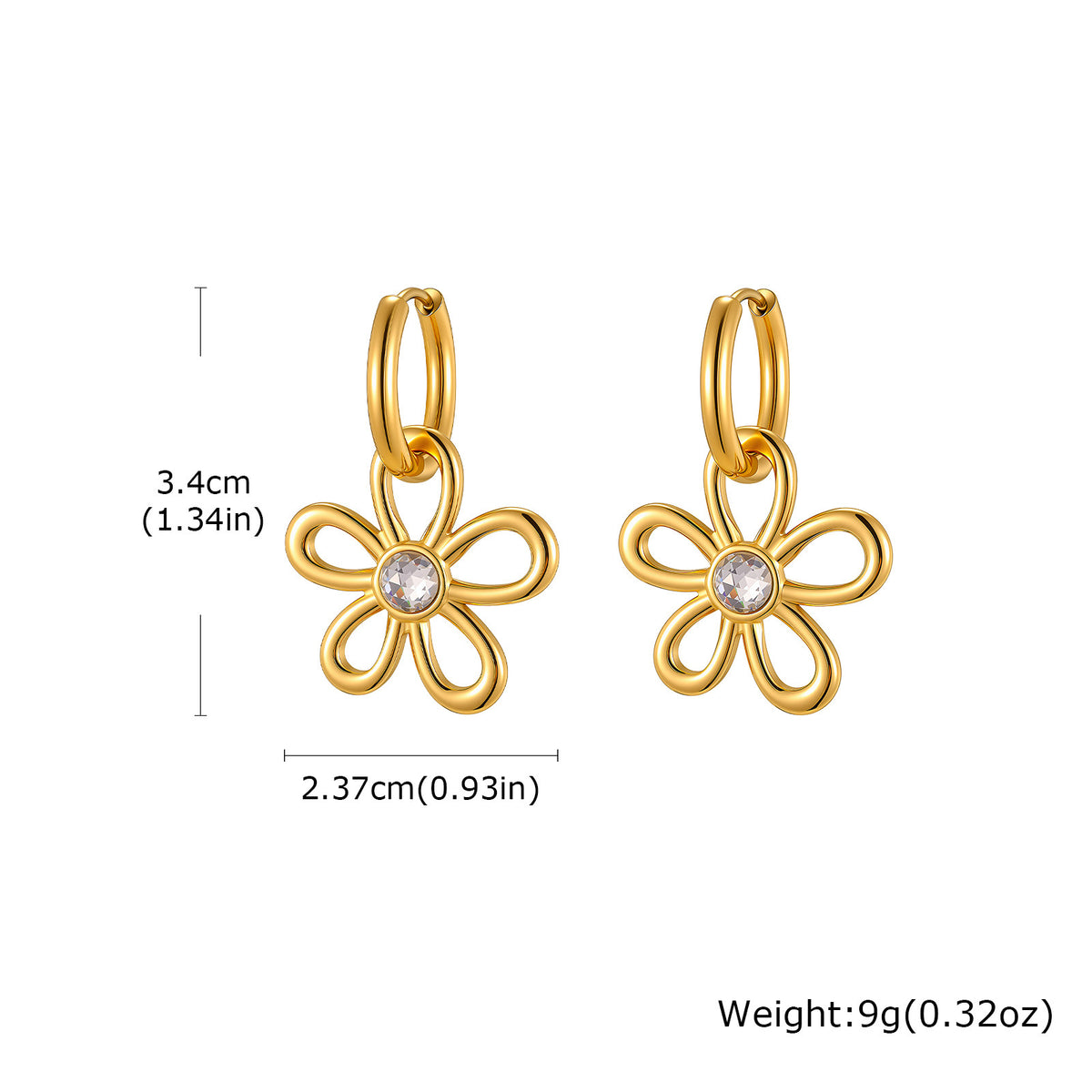 Stainless Steel Floral Jewelry — Earrings or Necklace