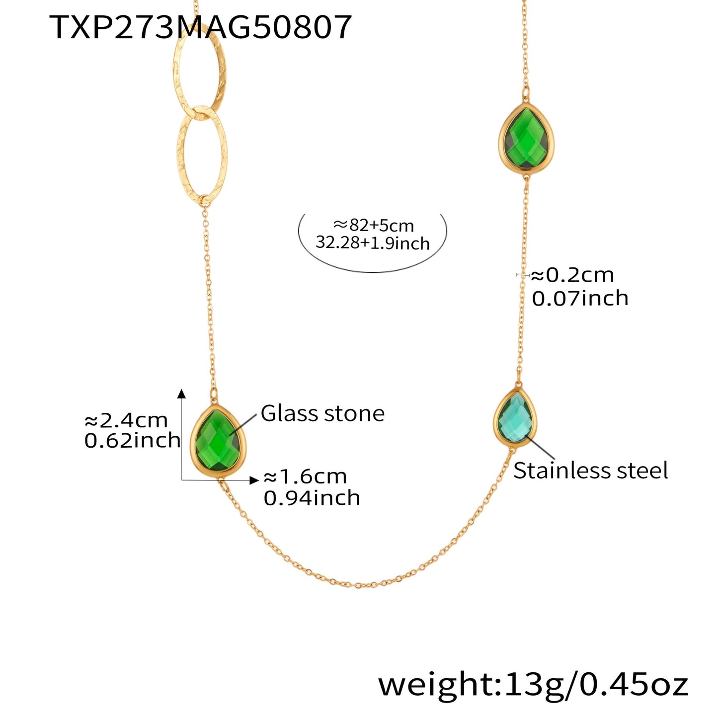 Planderful Everyday Genie Glass Stone Necklace For Women