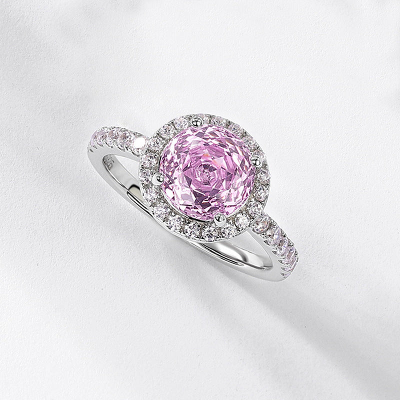 S925 Sterling Silver Zircon Rose Ring