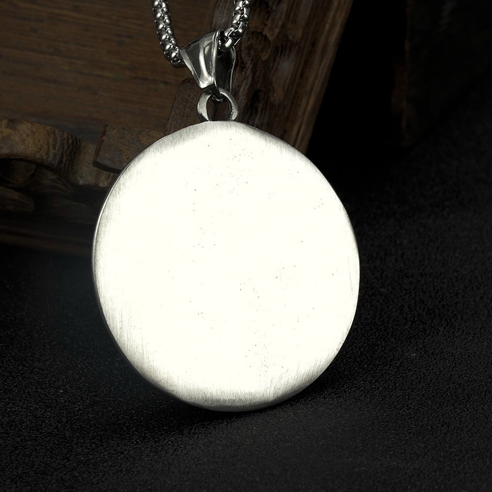 European and American Jewelry Wholesale Titanium Steel Men's Pendant Necklace Retro Viking Triangle Tag for Men