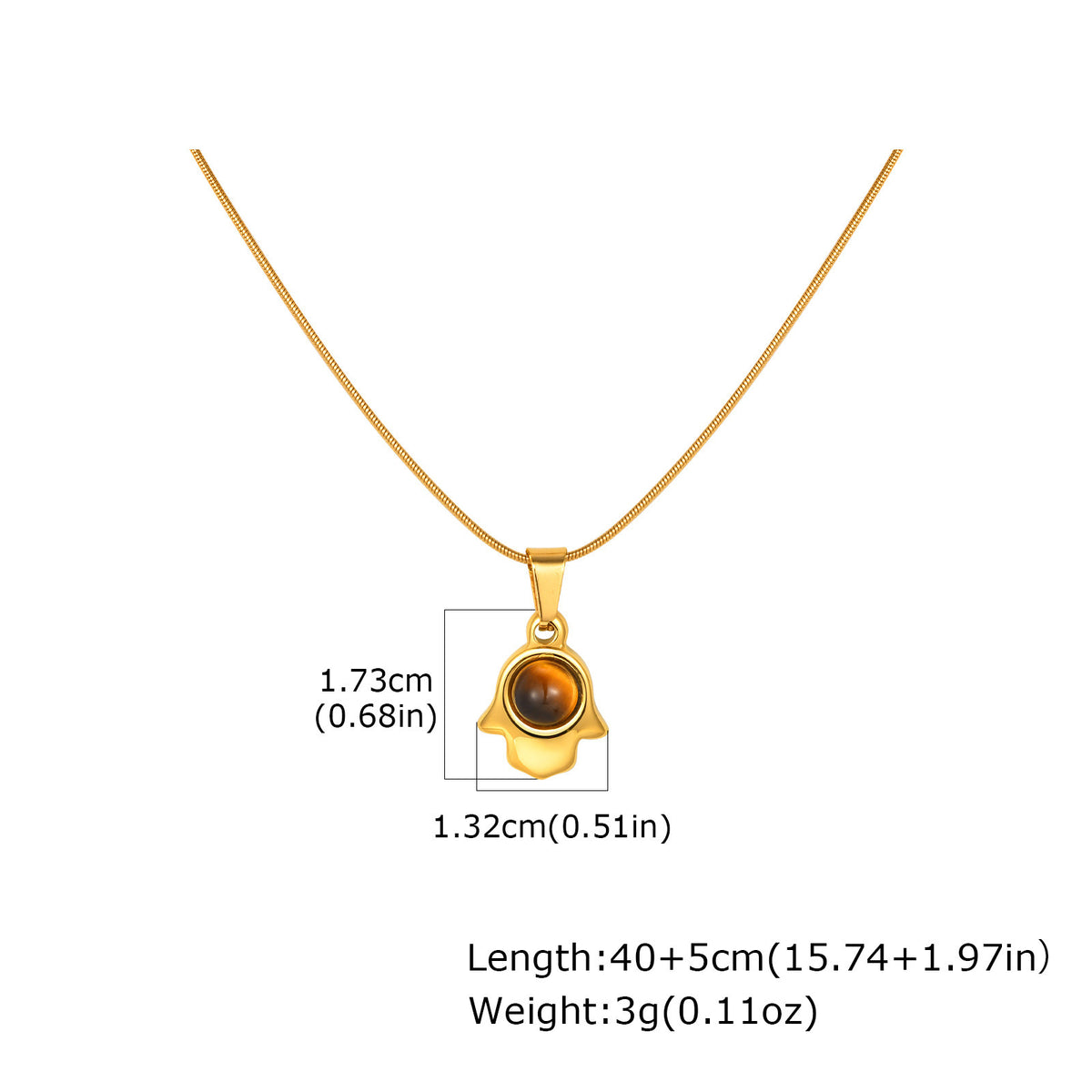 Fatima Hand Tiger Stainless Steel Pendant