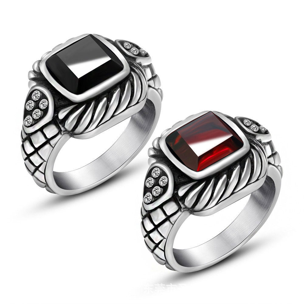 European American Antique Ring Domineering Punk Jewelry