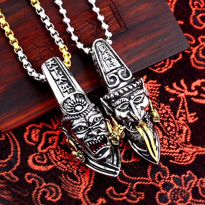 Retro Chinese Style Men's Titanium Steel Black and White Pendant Jewelry