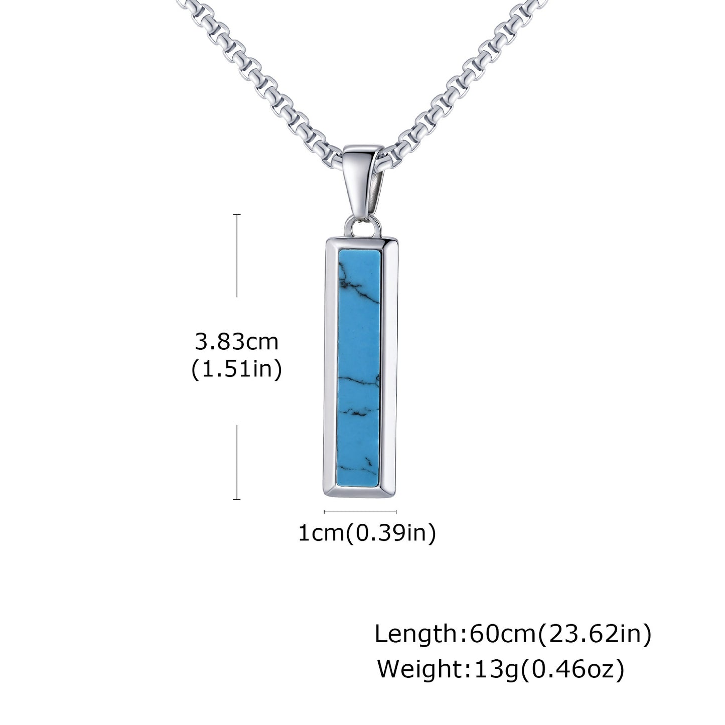 Planderful Mens Geometric Stainless Steel Agate Pendant