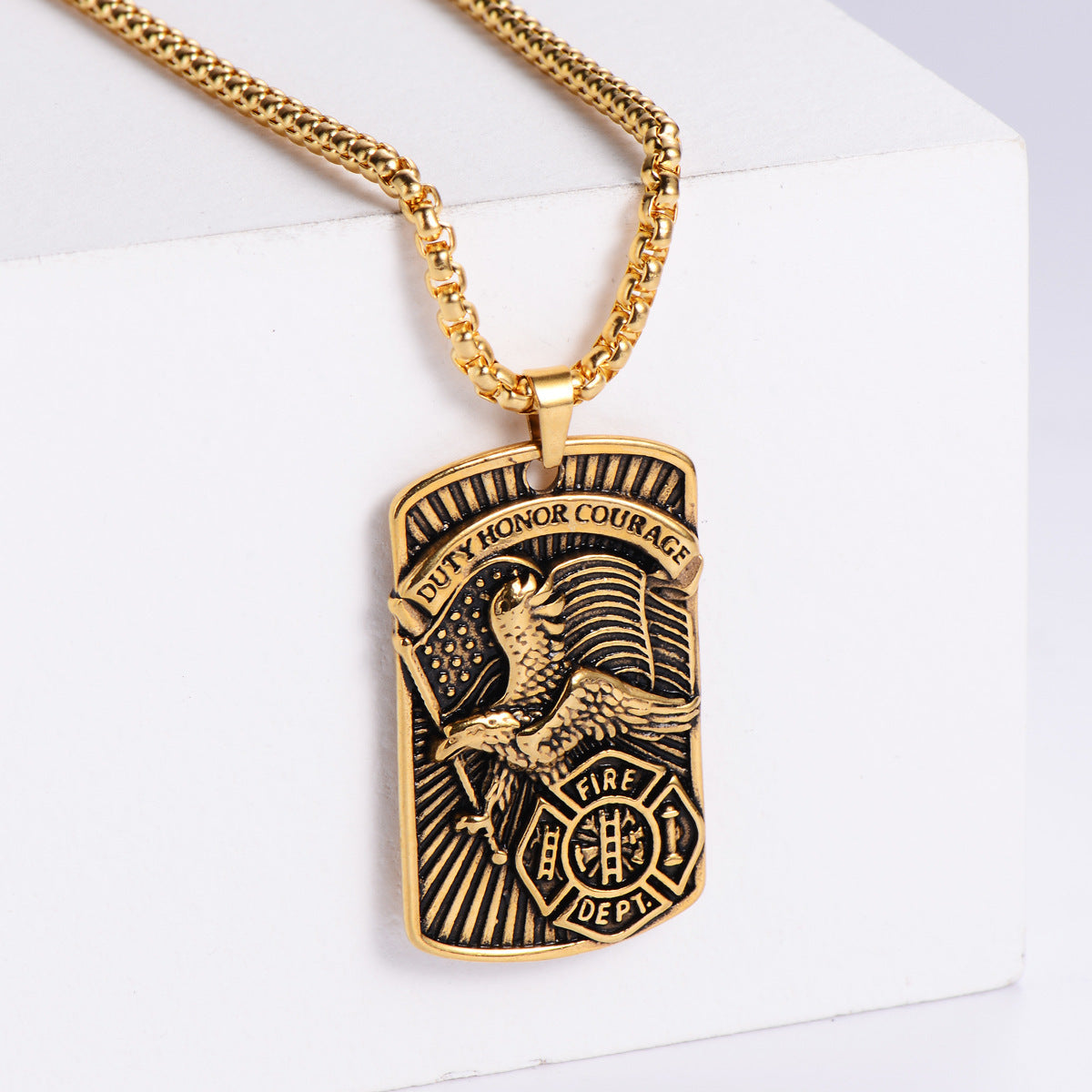 European And American Titanium Steel Eagle Tag Pendant