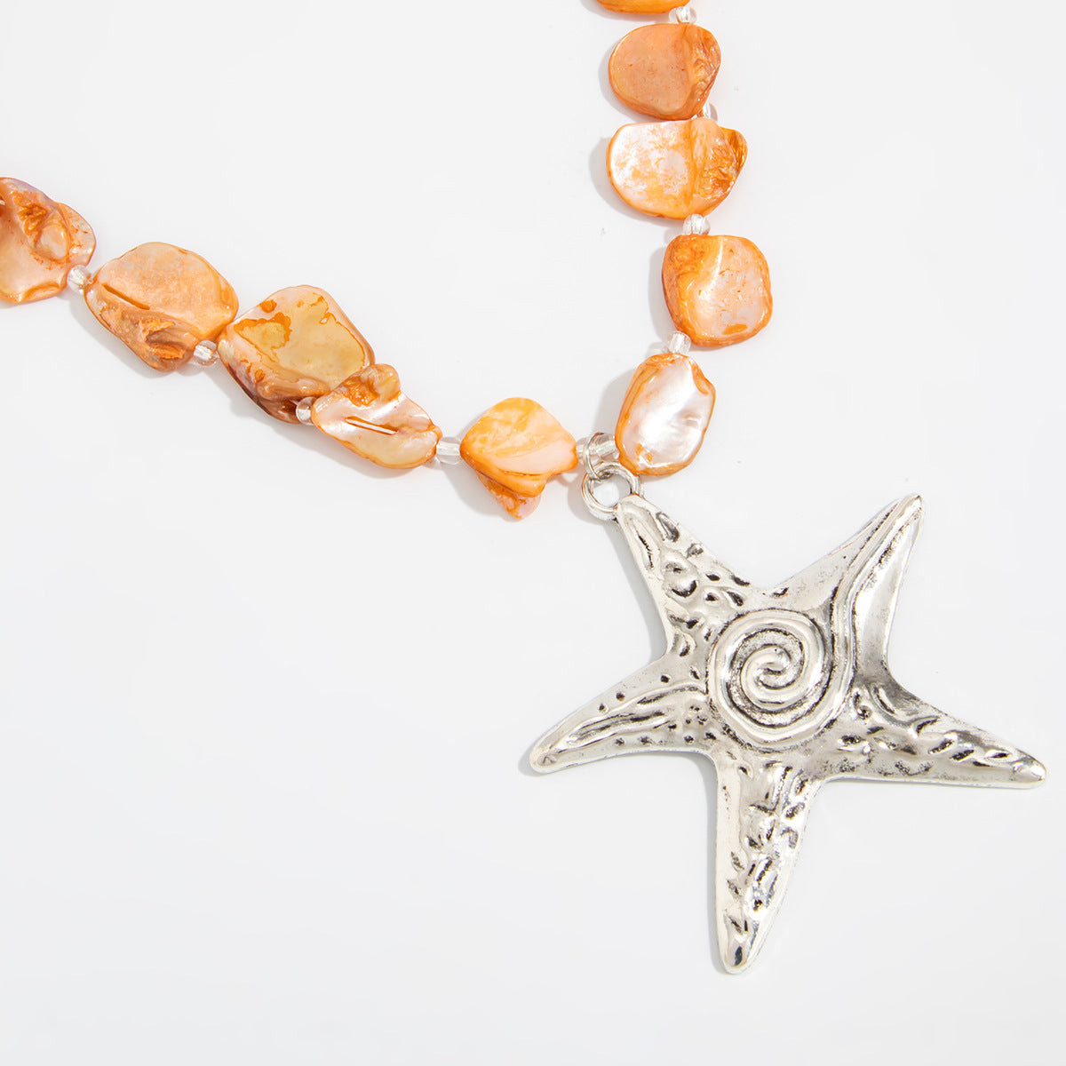 Marine Alloy Starfish Pendant Collarbone Chain Necklace Holiday Wind Irregular Shell Piece