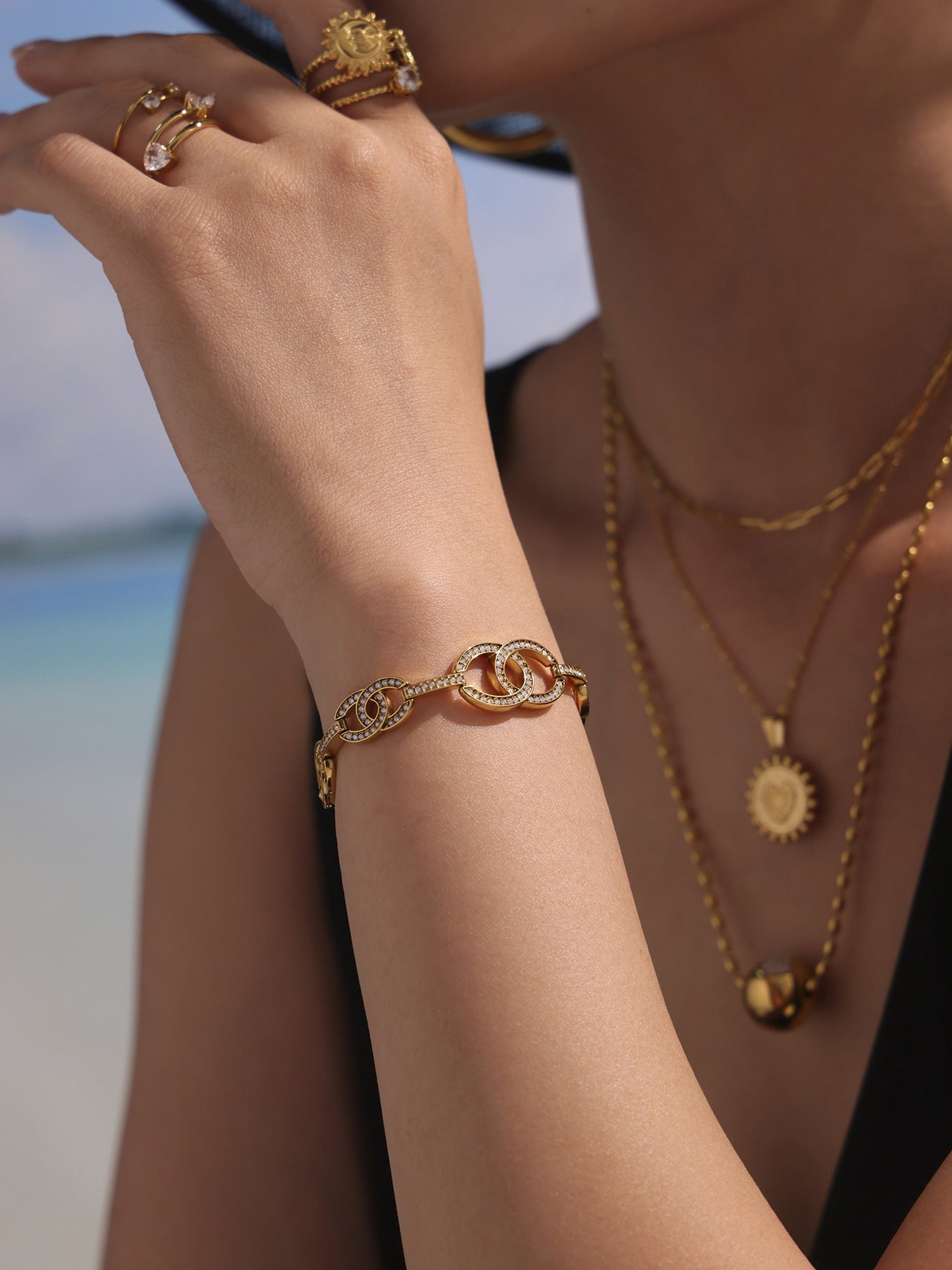 Planderful Genie 5A Zircon Geometric Bracelet For Women