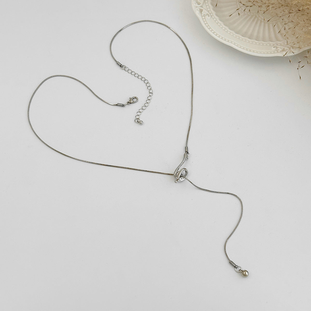 Adjustable Geometric Y-Shaped Snake Chain Necklace